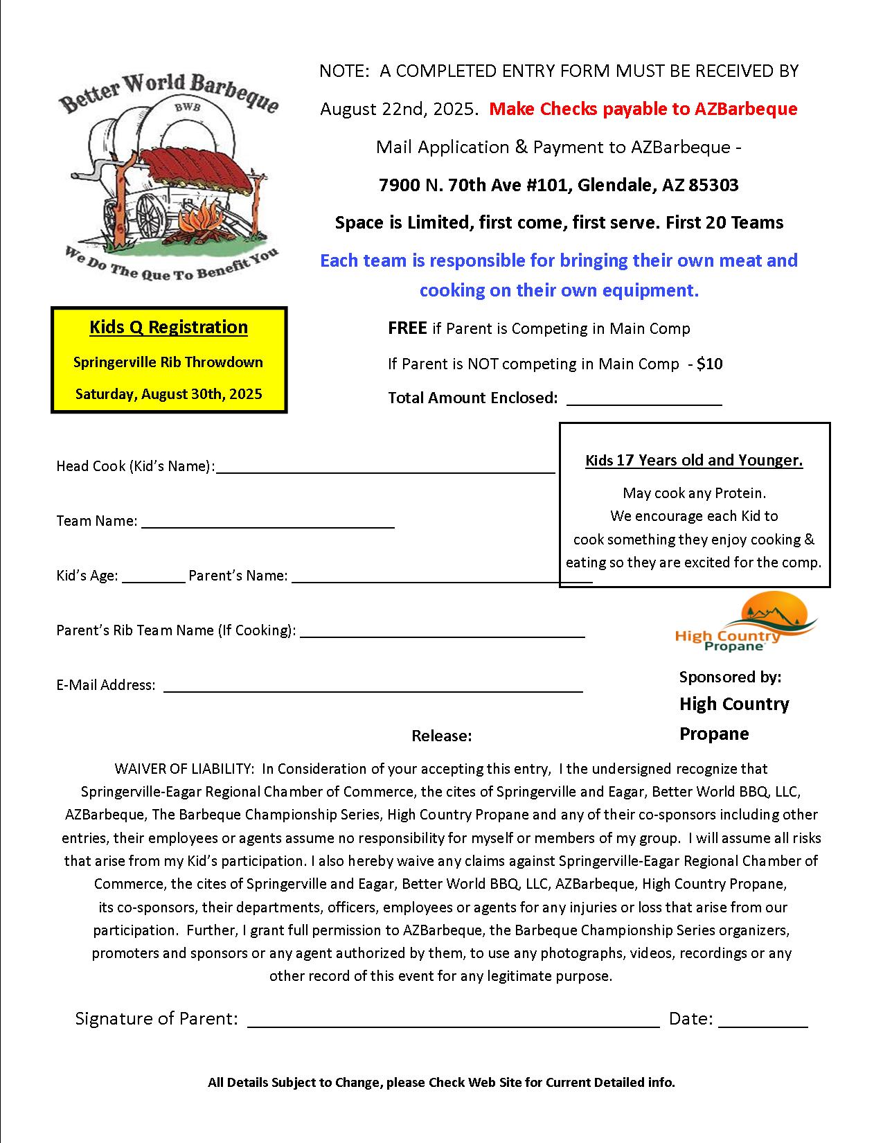 Springerville Rib Throwdown Better World Barbeque